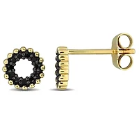 Black Diamond Earrings in 14k Yellow Gold