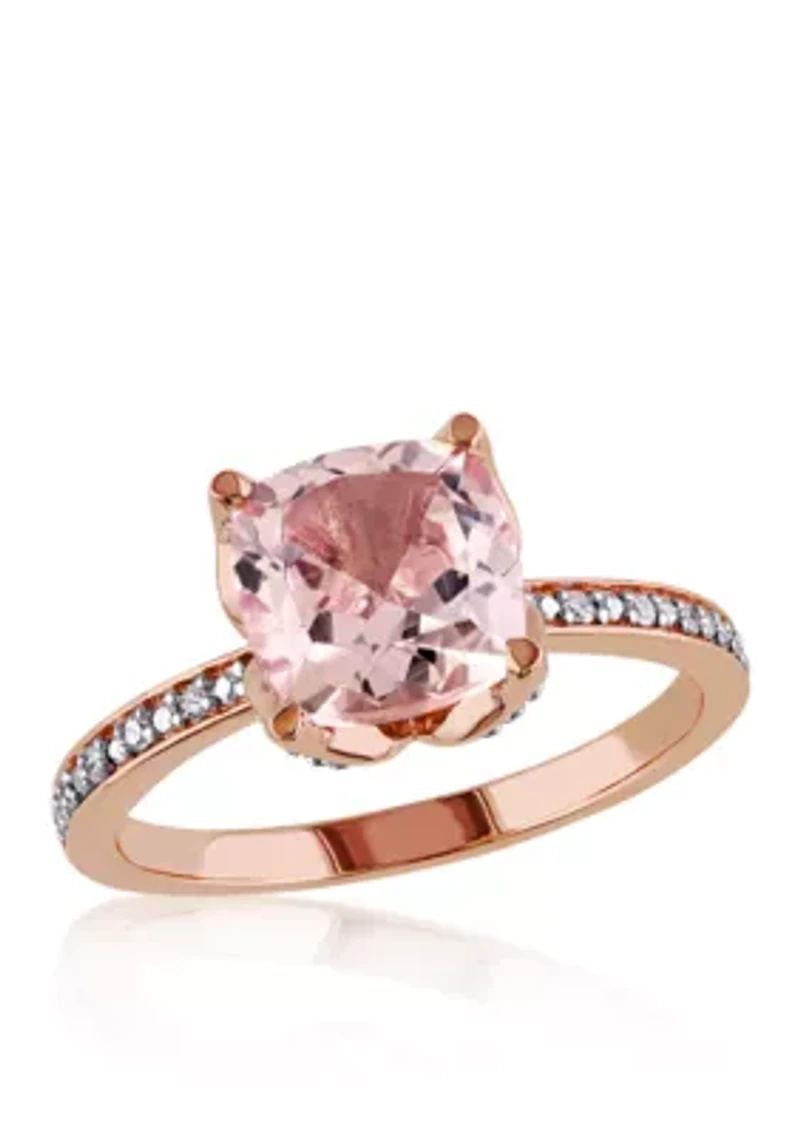 Morganite and Diamond Accent Ring 10k Rose Gold
