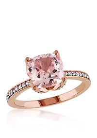 Morganite and Diamond Accent Ring 10k Rose Gold