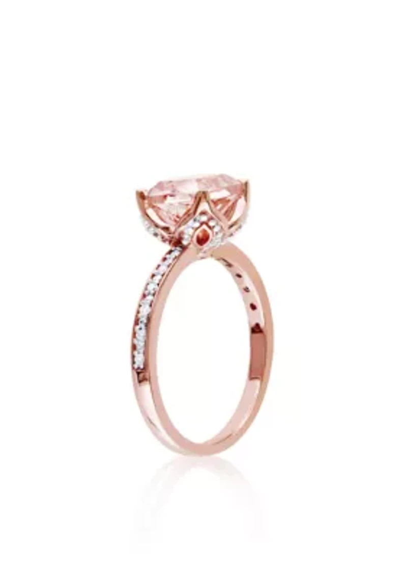 Morganite and Diamond Accent Ring 10k Rose Gold