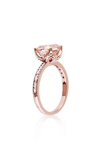 Morganite and Diamond Accent Ring 10k Rose Gold