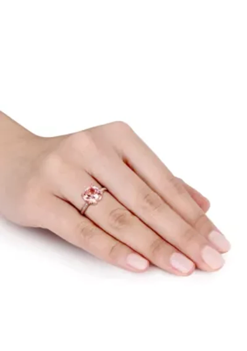Morganite and Diamond Accent Ring 10k Rose Gold