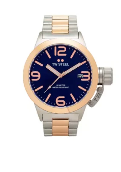 Men's Two-Tone Blue Dial Watch
