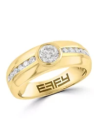 Lab Grown Gold Plated Over Silver Diamond Ring
