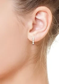 Gold Over Sterling Silver Diamond Fresh Water Pearl Earrings