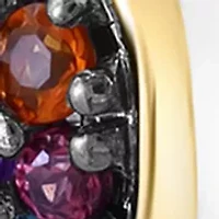 Sterling Silver, 14K Yellow Gold Diamond Periodt Earrings