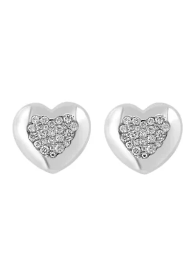 Sterling Silver Diamond Earrings
