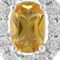 Sterling Silver Diamond and Citrine Earrings 
