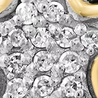 Two Tone Diamond Stud Earrings