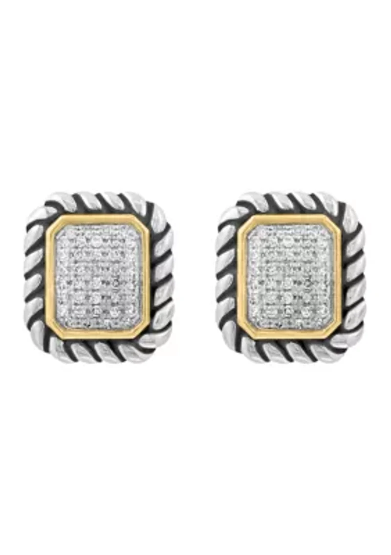 1/3 ct. t.w. Diamond Square Earrings in Sterling Silver