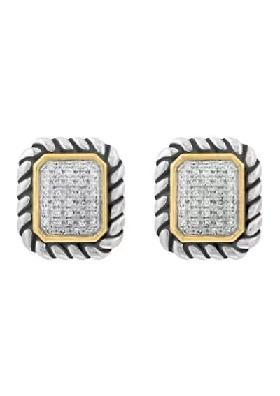 1/3 ct. t.w. Diamond Square Earrings in Sterling Silver