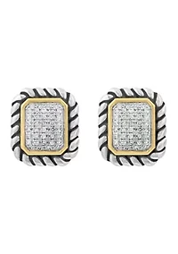 1/3 ct. t.w. Diamond Square Earrings in Sterling Silver