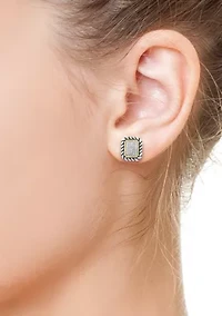 1/3 ct. t.w. Diamond Square Earrings in Sterling Silver