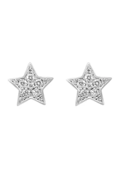 Sterling Silver Diamond Earrings