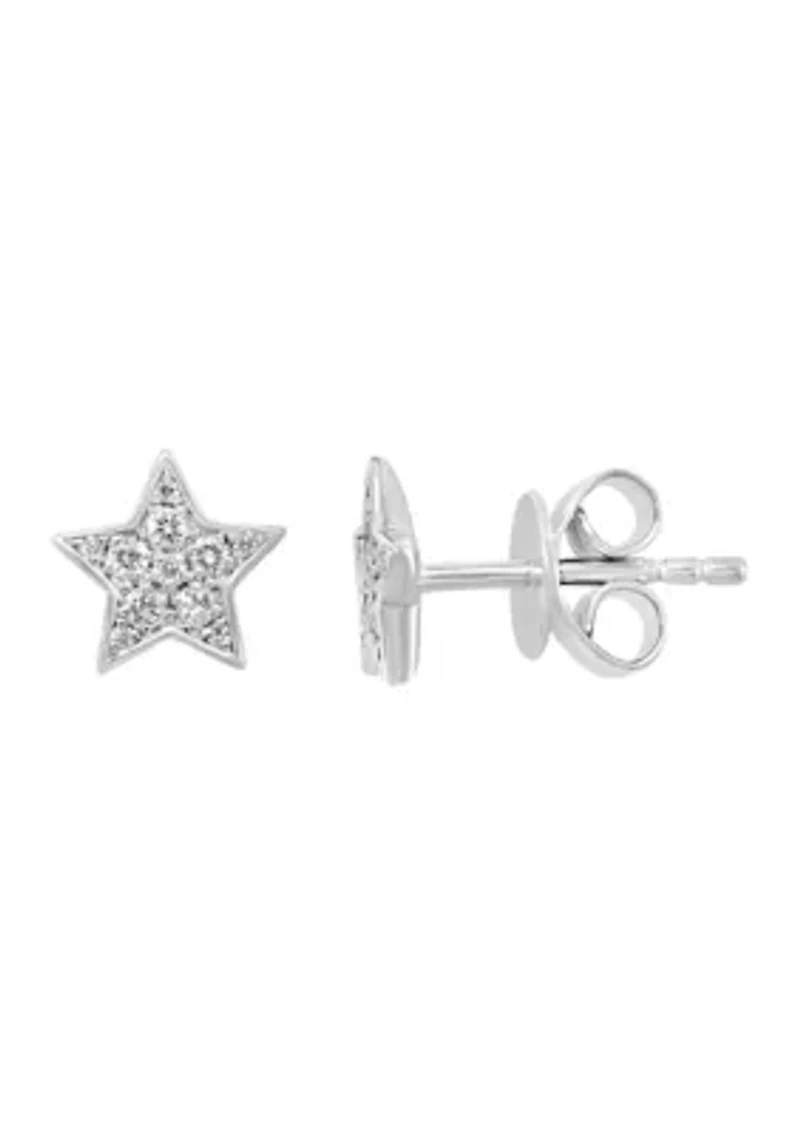 Sterling Silver Diamond Earrings