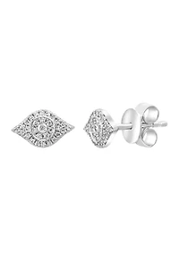 Diamond Earrings in Sterling Silver 