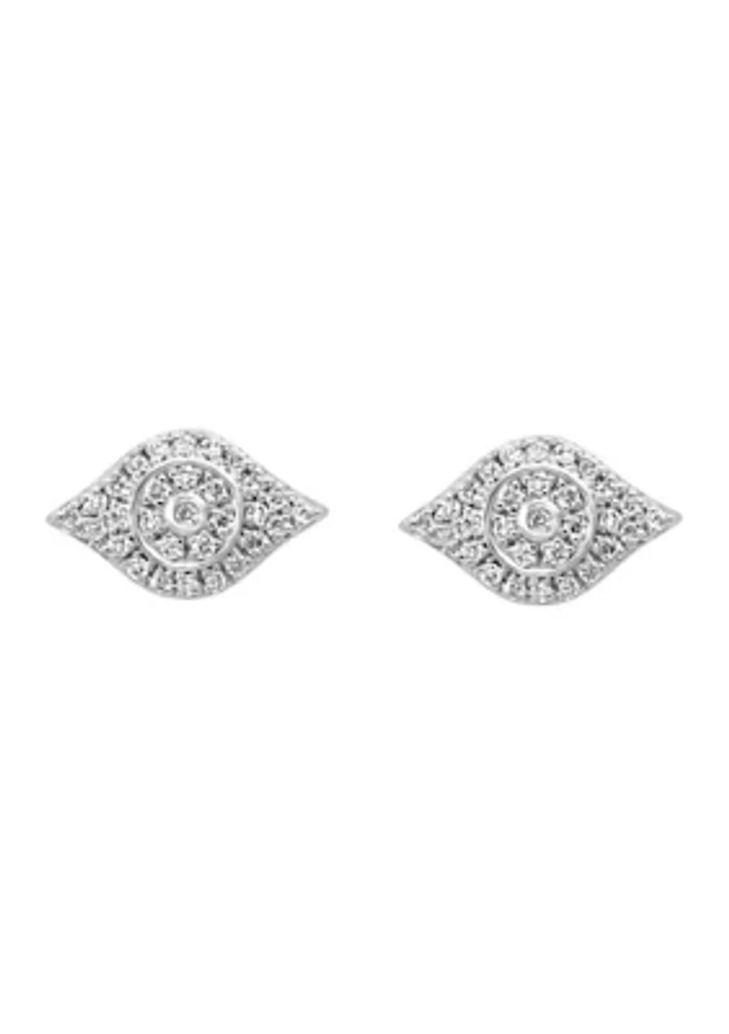 Diamond Earrings in Sterling Silver 