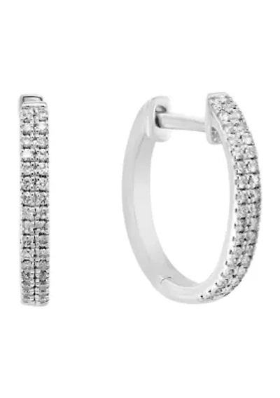 Sterling Silver Diamond Earrings