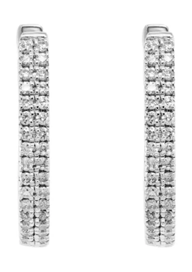 Sterling Silver Diamond Earrings