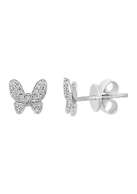 Sterling Silver Diamond Earrings