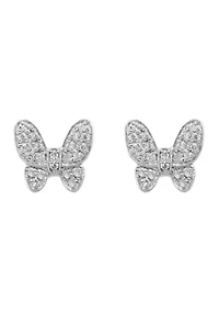 Sterling Silver Diamond Earrings
