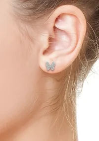 Sterling Silver Diamond Earrings