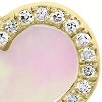 Sterling Silver Diamond and Mother of Pearl Earrings 