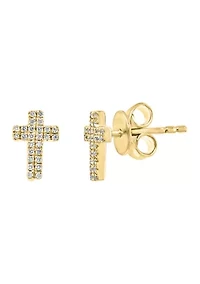 Sterling Silver Gold Plated Diamond Earrings