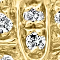 Diamond Earrings in Gold Plated Sterling Silver