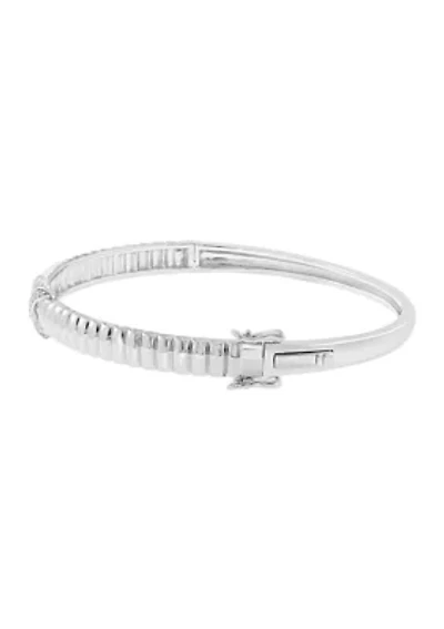 Sterling Silver Diamond Bangle