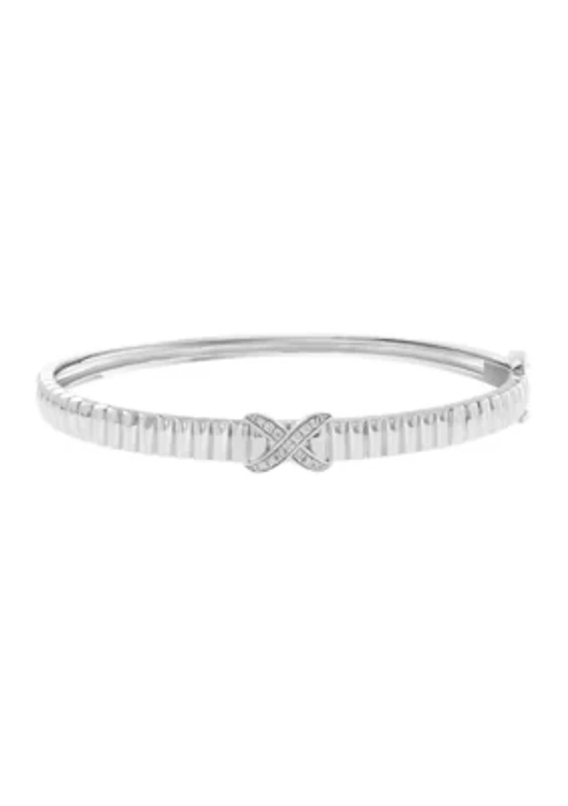 Sterling Silver Diamond Bangle