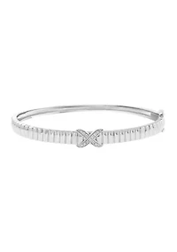 Sterling Silver Diamond Bangle