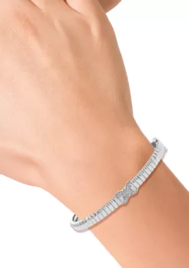 Sterling Silver Diamond Bangle