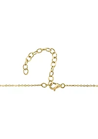 14K Gold Plated Over Sterling Silver Diamond Fresh Water Pearl Necklace