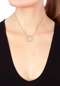14K Gold Plated Over Sterling Silver Diamond Fresh Water Pearl Necklace