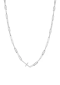1/10 ct. t.w. Diamond Paperclip Necklace in Sterling Silver
