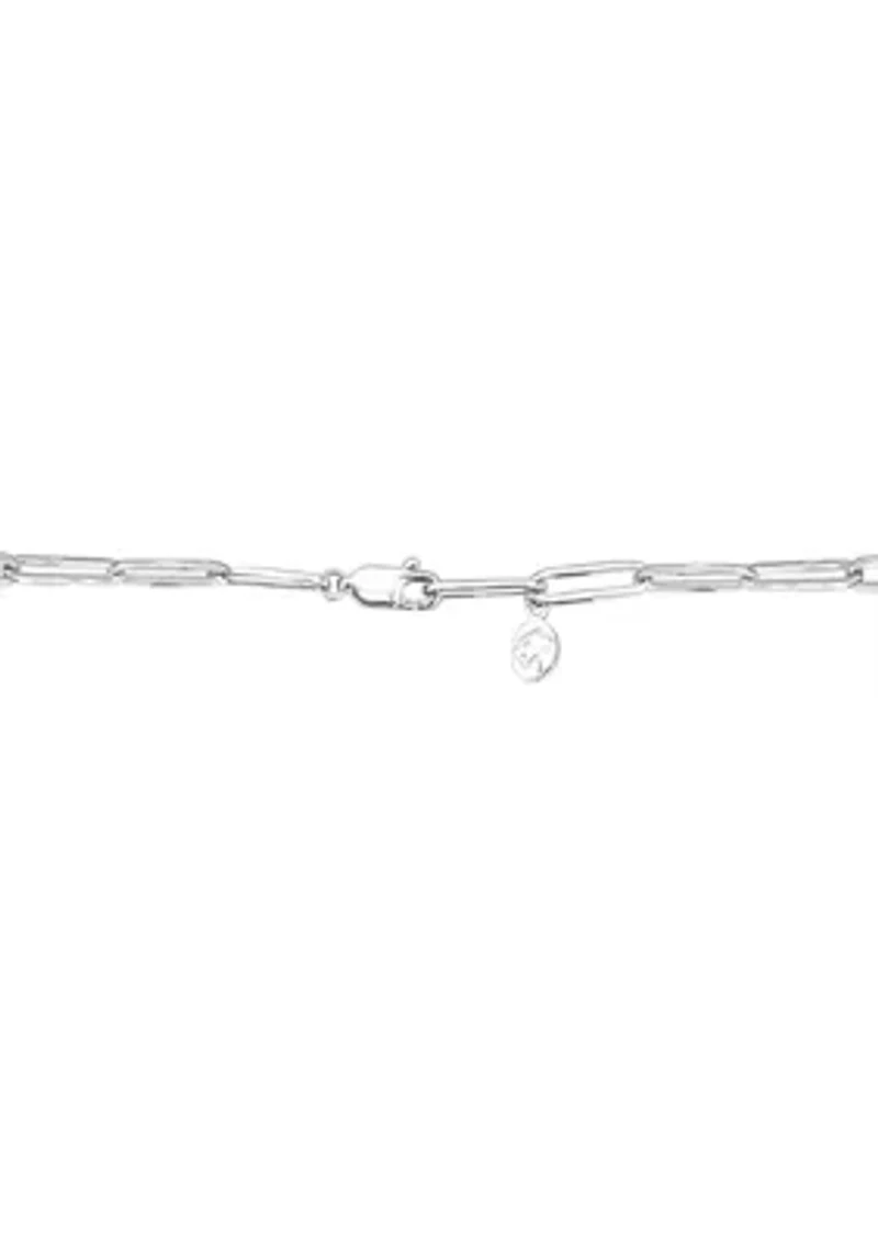 1/10 ct. t.w. Diamond Paperclip Necklace in Sterling Silver