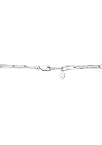 1/10 ct. t.w. Diamond Paperclip Necklace in Sterling Silver