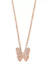 Gold Plated Over Sterling Silver Diamond Pendant