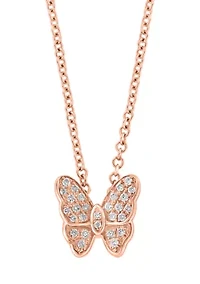 Gold Plated Over Sterling Silver Diamond Pendant