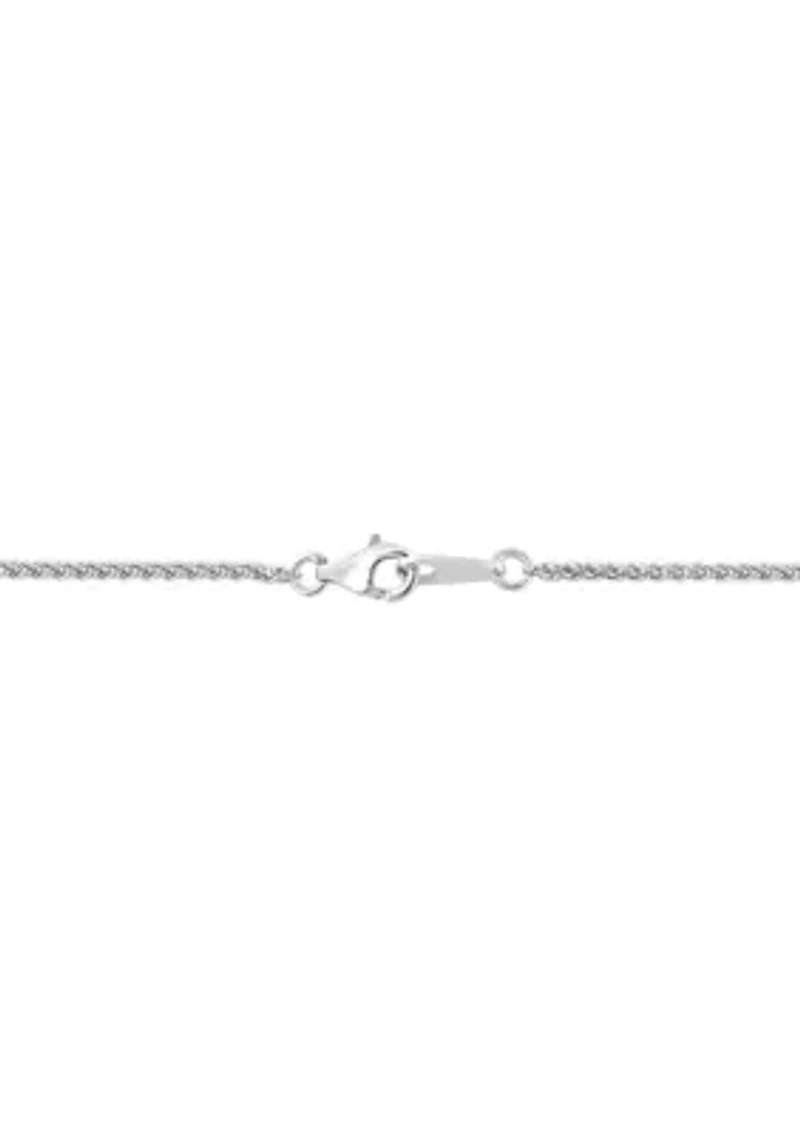 Diamond and Citrine Pendant Necklace in Sterling Silver and 14K Yellow Gold