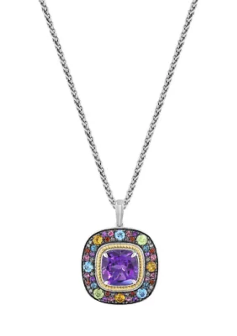Sterling Silver/14K Yellow Gold Diamond Multi Pendant