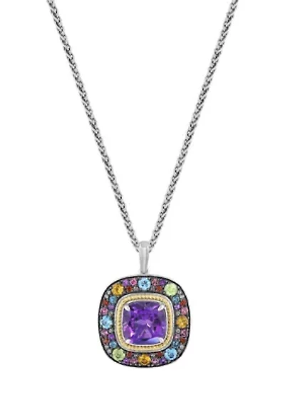 Sterling Silver/14K Yellow Gold Diamond Multi Pendant 