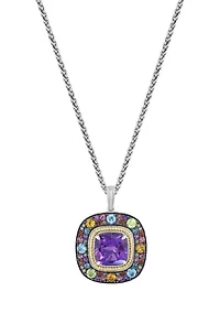 Sterling Silver/14K Yellow Gold Diamond Multi Pendant 