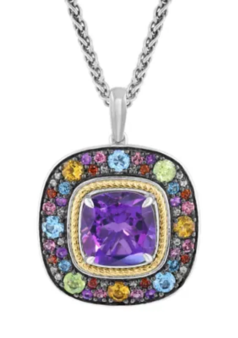 Sterling Silver/14K Yellow Gold Diamond Multi Pendant 