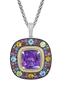 Sterling Silver/14K Yellow Gold Diamond Multi Pendant 
