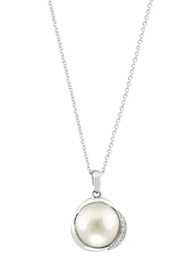Sterling Silver Diamond Mabe Pendant 