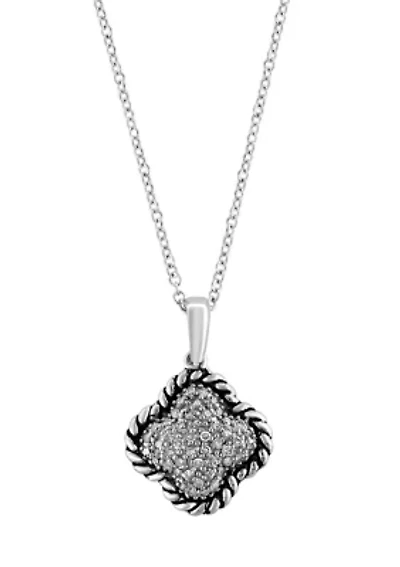 Sterling Silver Diamond Clover Pendant