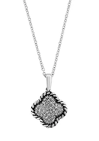 Sterling Silver Diamond Clover Pendant 