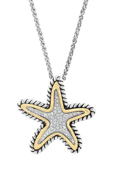 Diamond Pendant Necklace in Sterling Silver